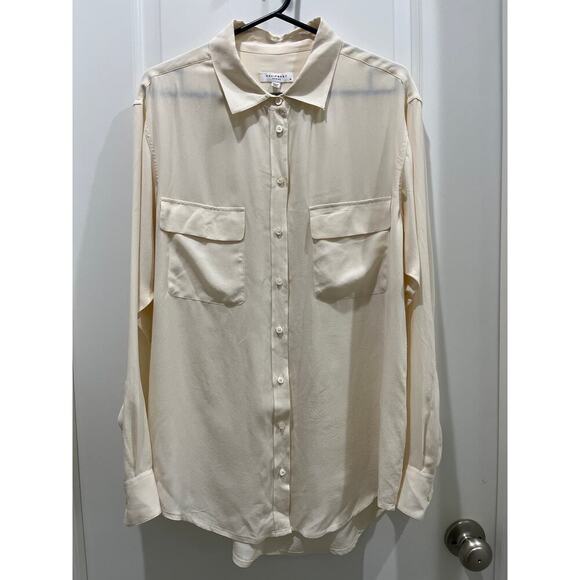 Equipment Signature Silk Button Down Blouse in Cream Sz M - Picture 1 of 9